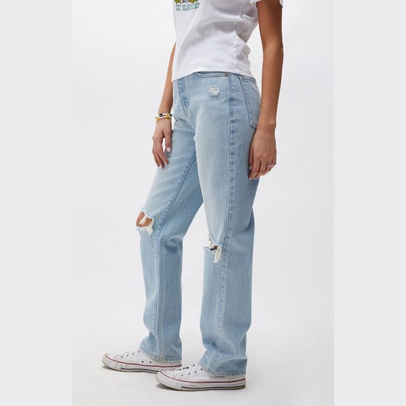 PacSun Eco Light Blue Distressed Dad Jeans - Picture 4 of 16